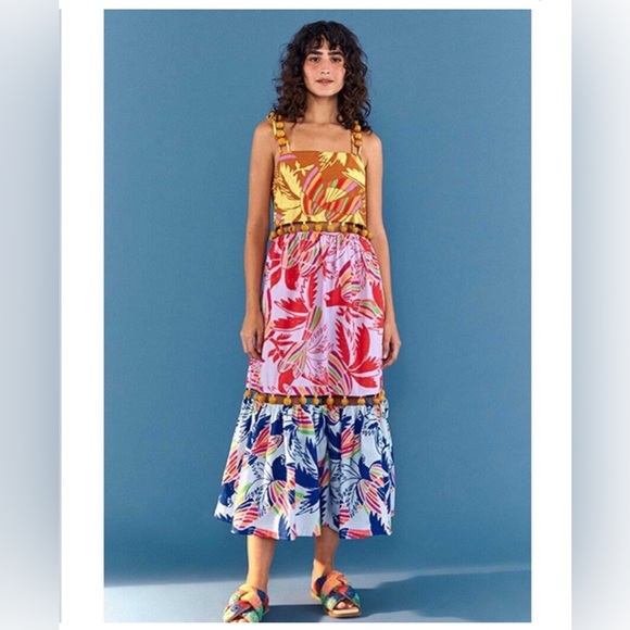 Farm Rio Mixed Colors Bird Balls Dress - Picture 2 of 7